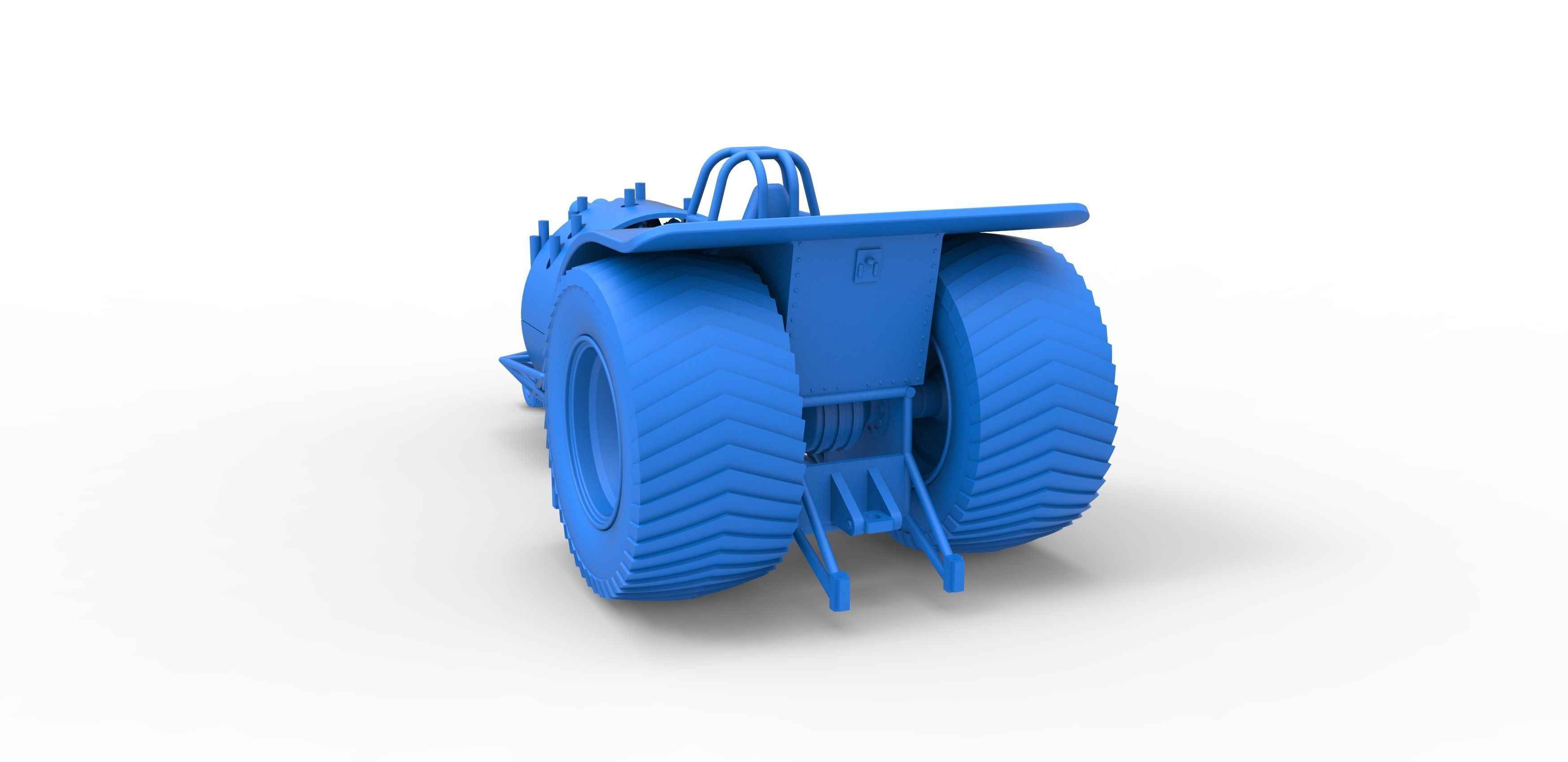 Pulling tractor with radial engine Scale 1 to 25 3D print model_24