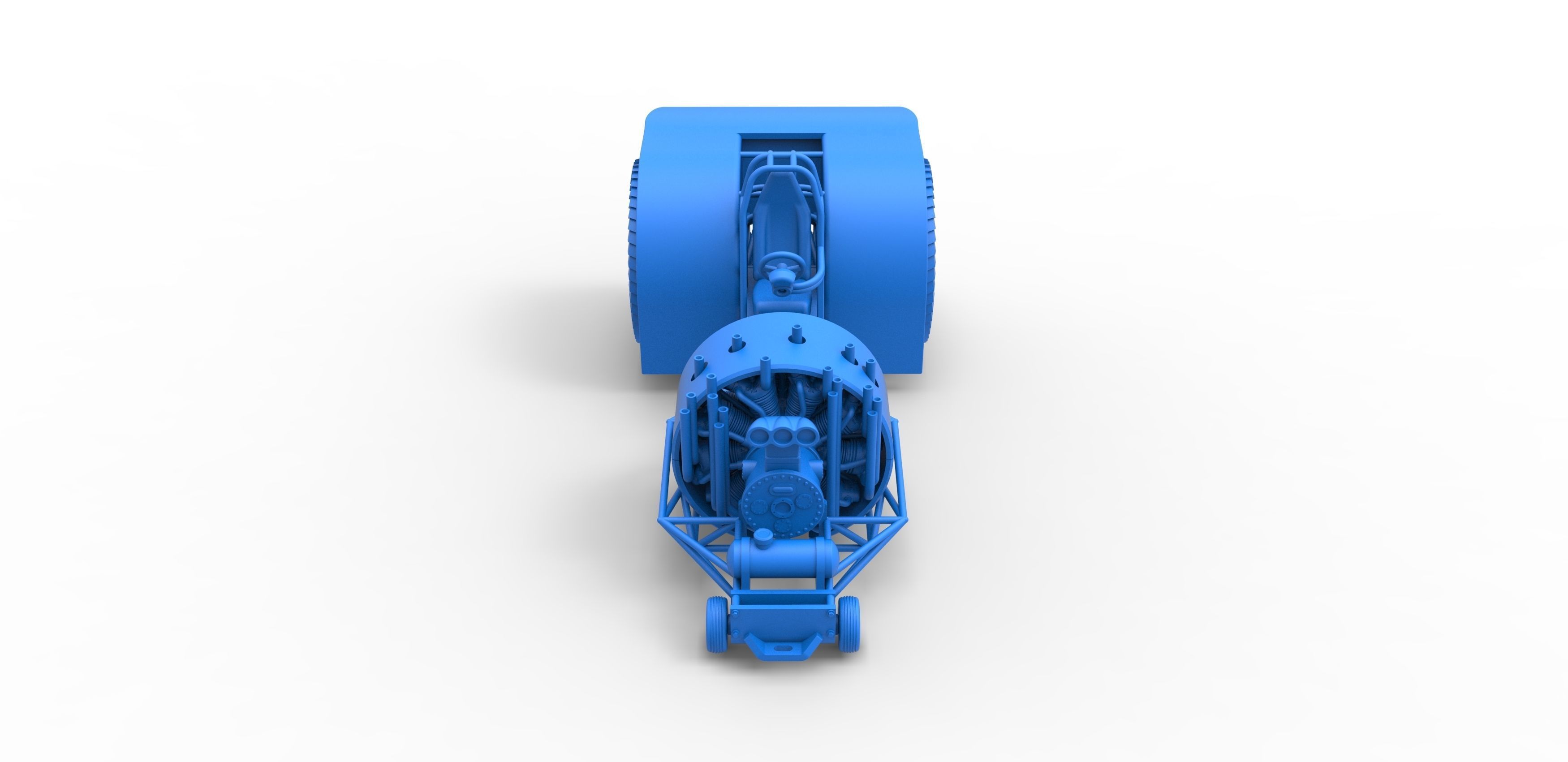 Pulling tractor with radial engine Scale 1 to 25 3D print model_18