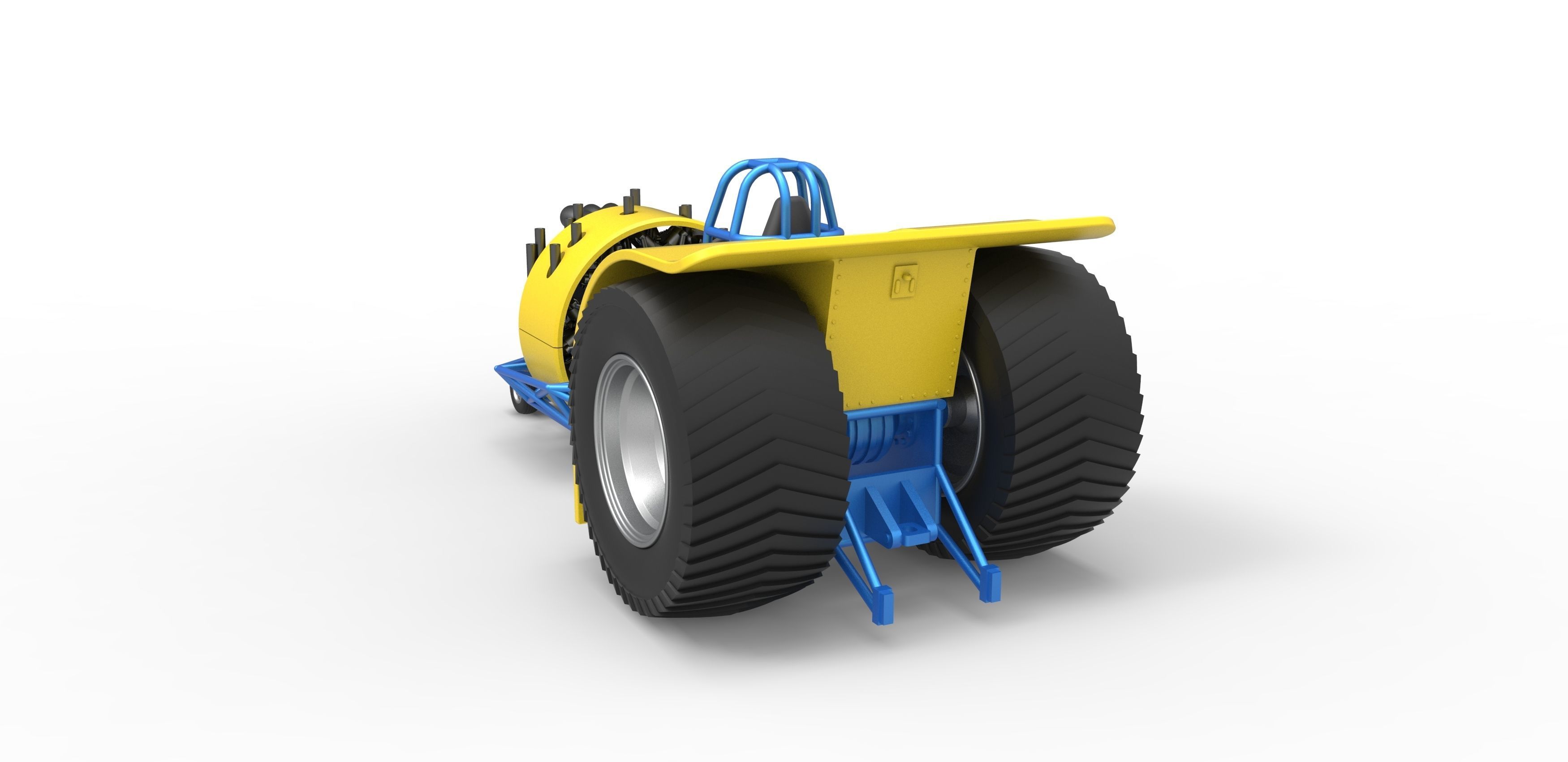 Pulling tractor with radial engine Scale 1 to 25 3D print model_11