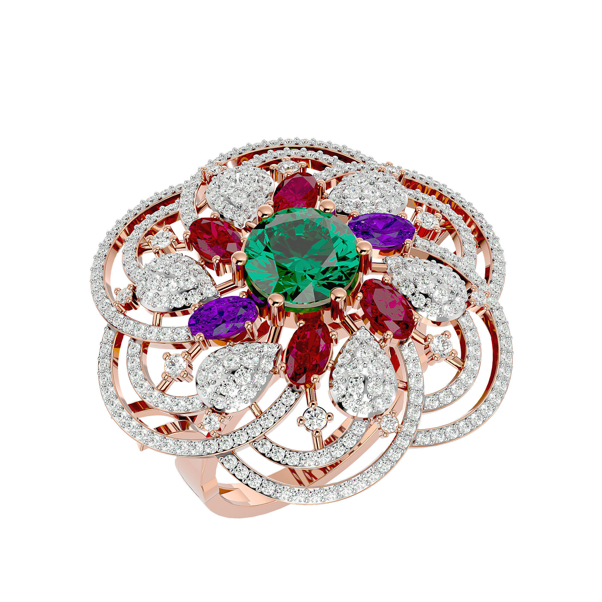 Cocktail ring 3D print model_12