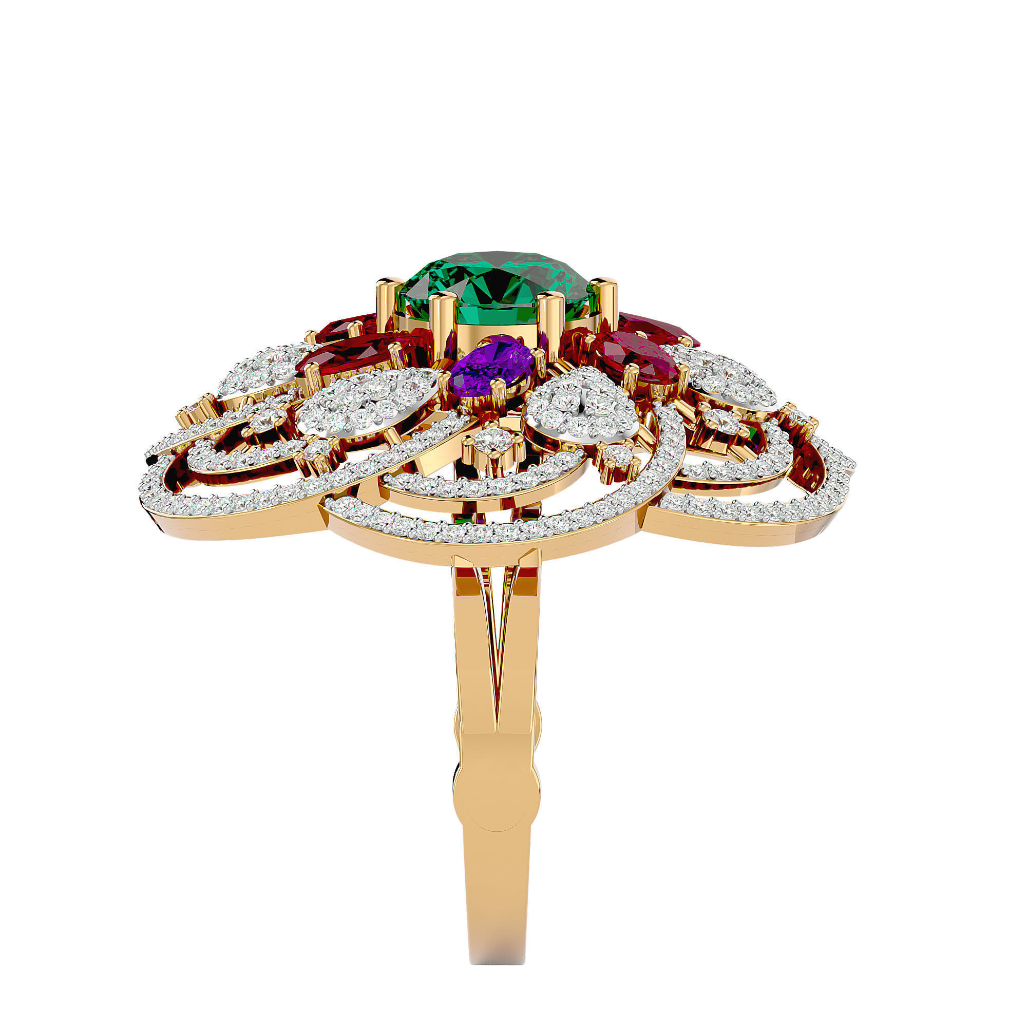 Cocktail ring 3D print model_7