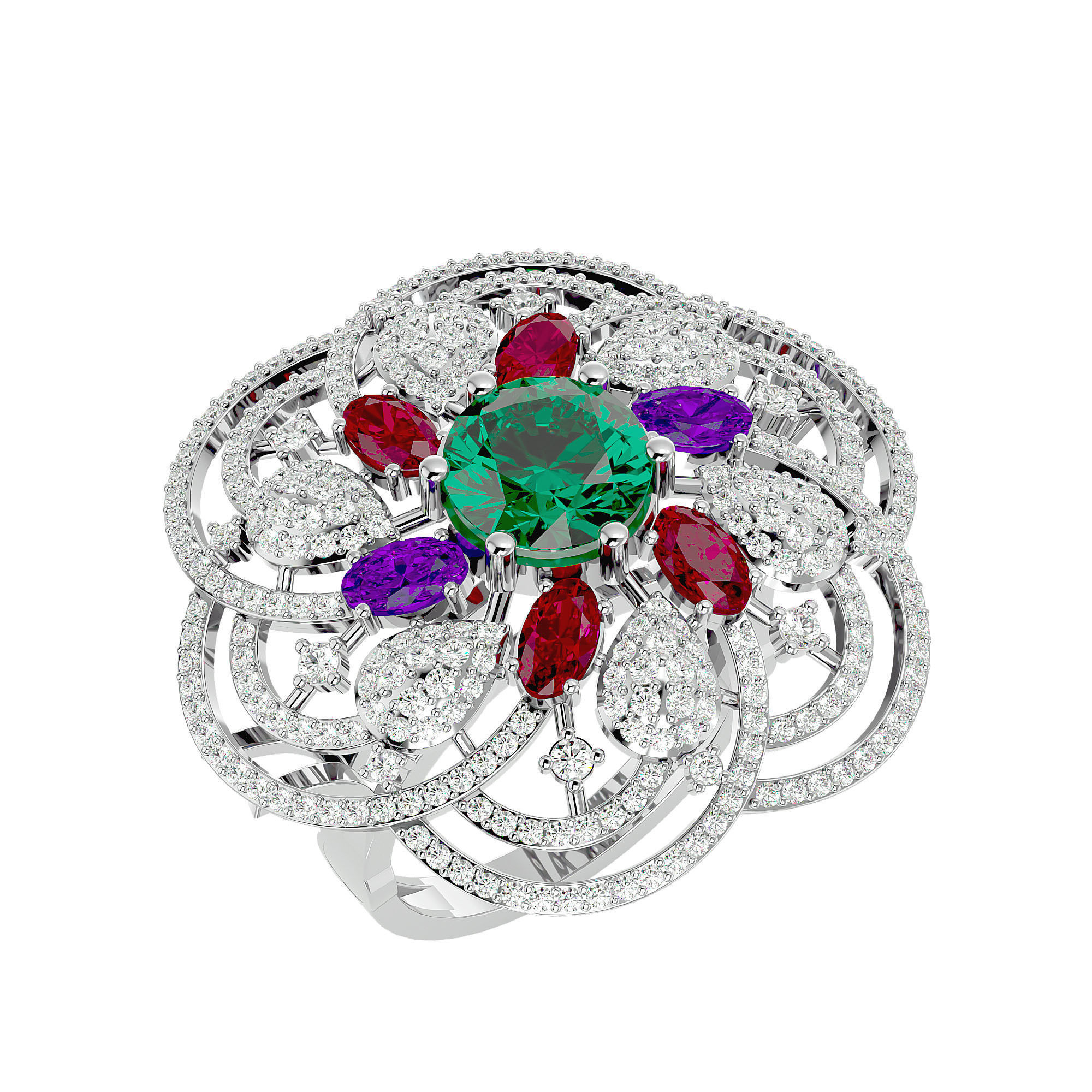 Cocktail ring 3D print model_10