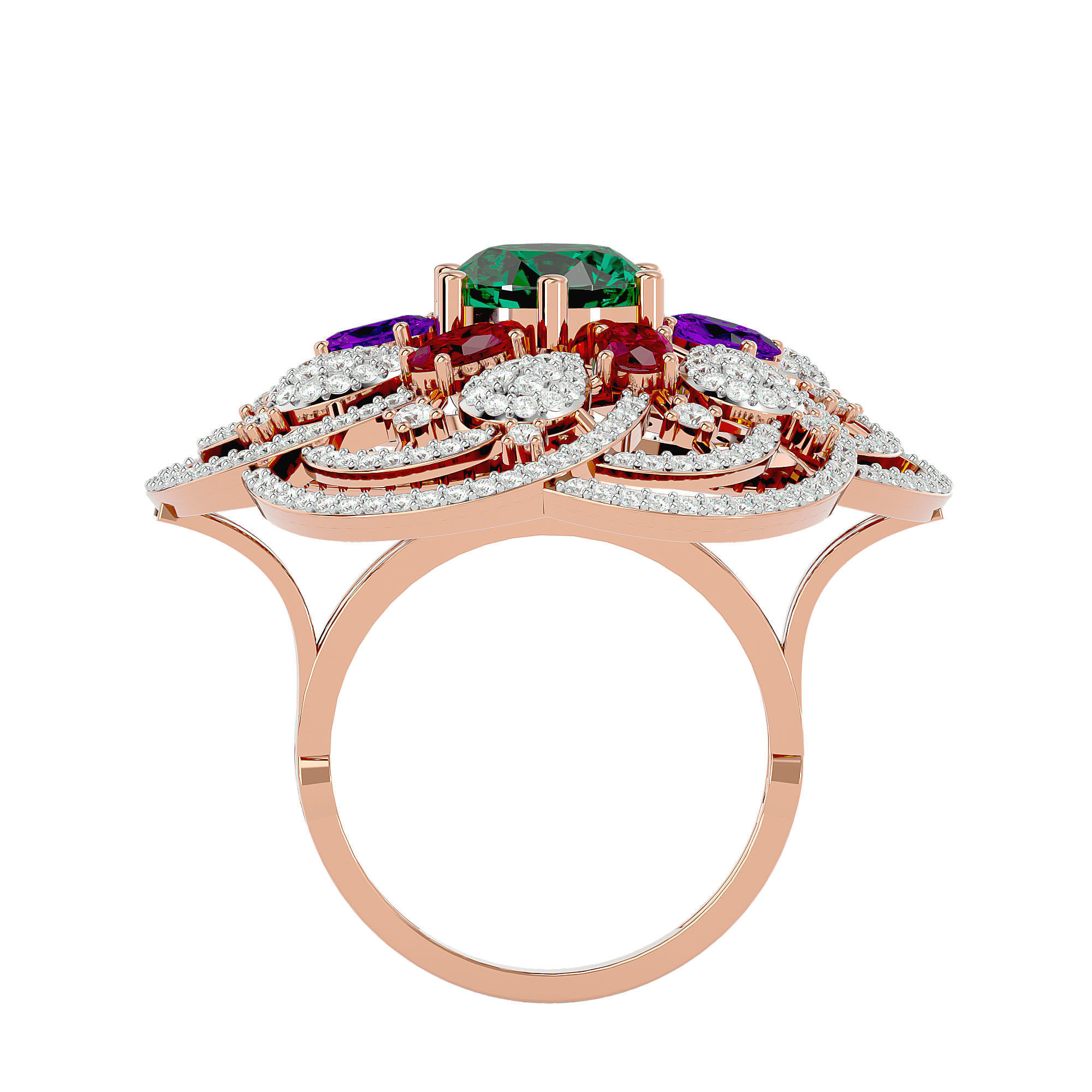 Cocktail ring 3D print model_6