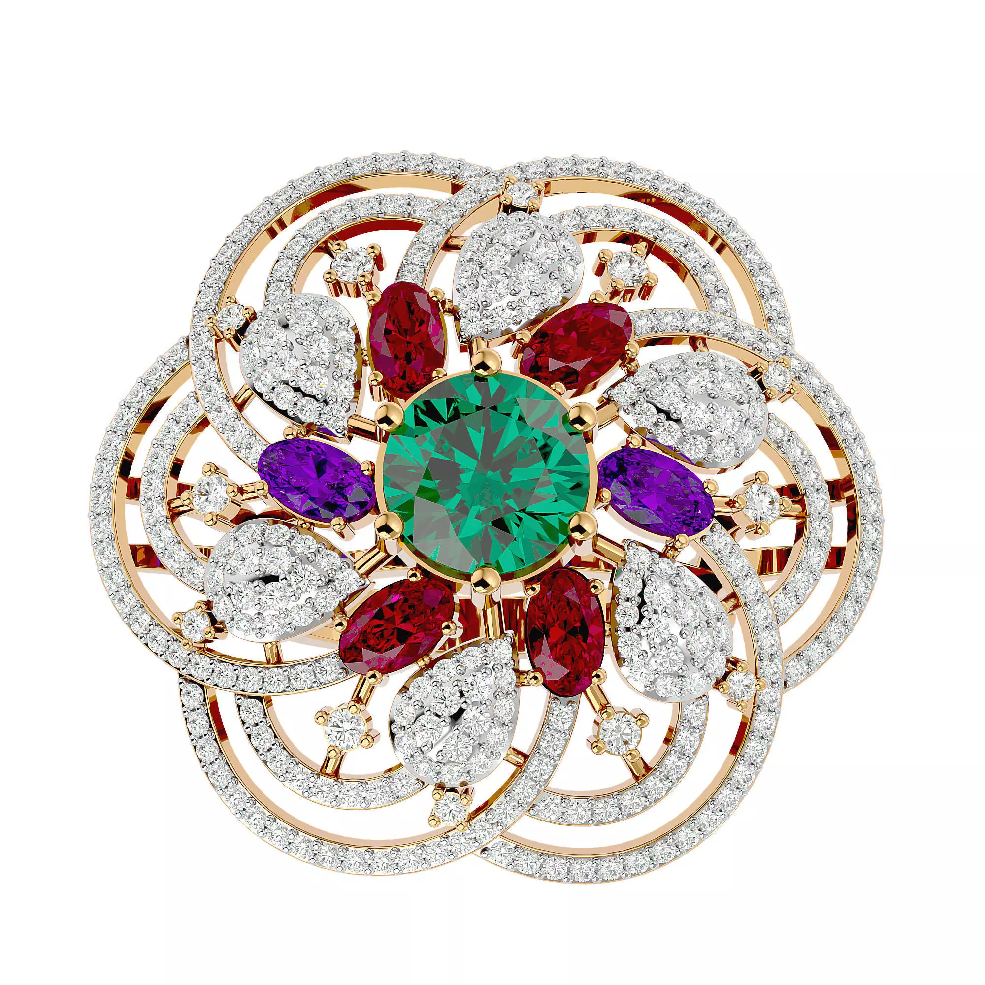 Cocktail ring 3D print model_0