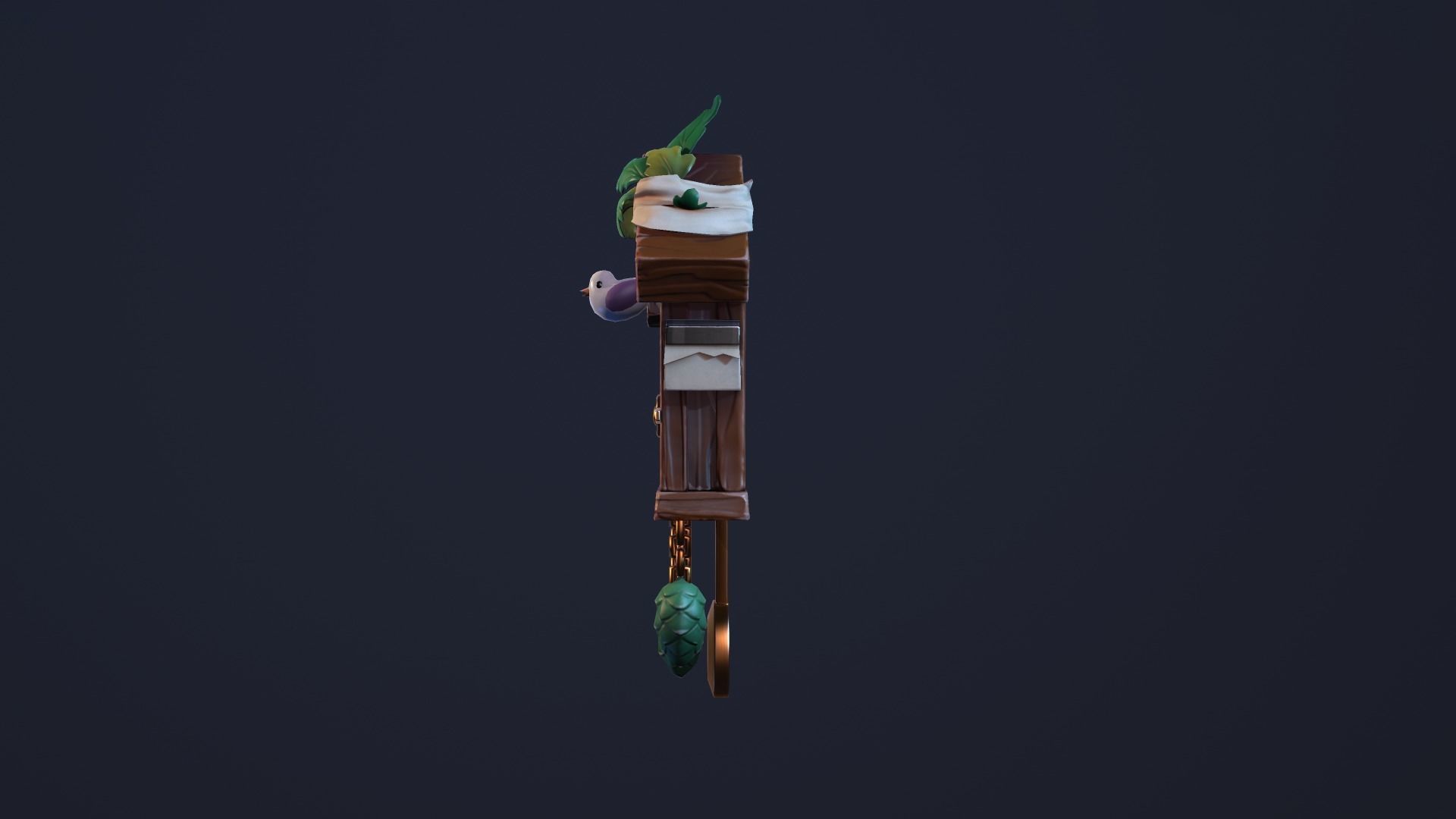 The Cuckoo Clock Low-poly 3D model_3