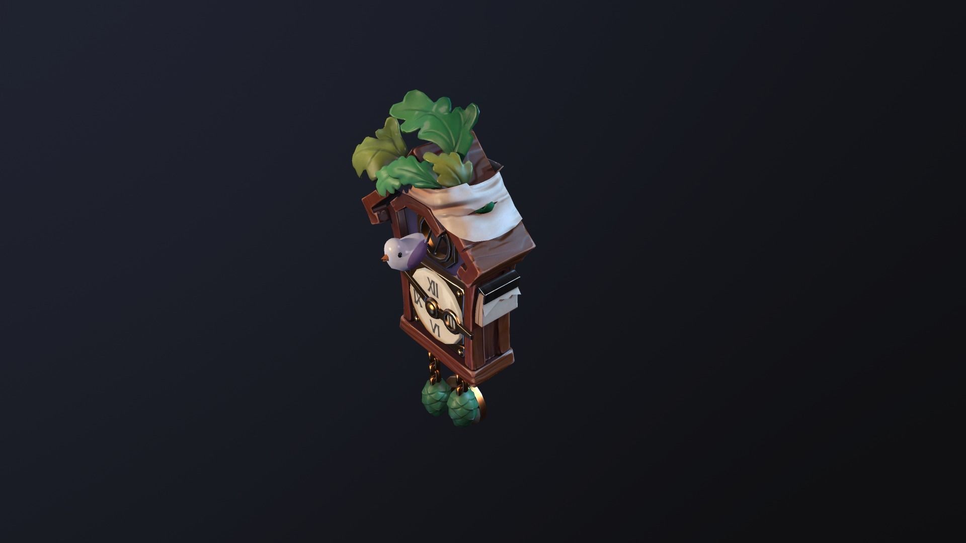 The Cuckoo Clock Low-poly 3D model_4