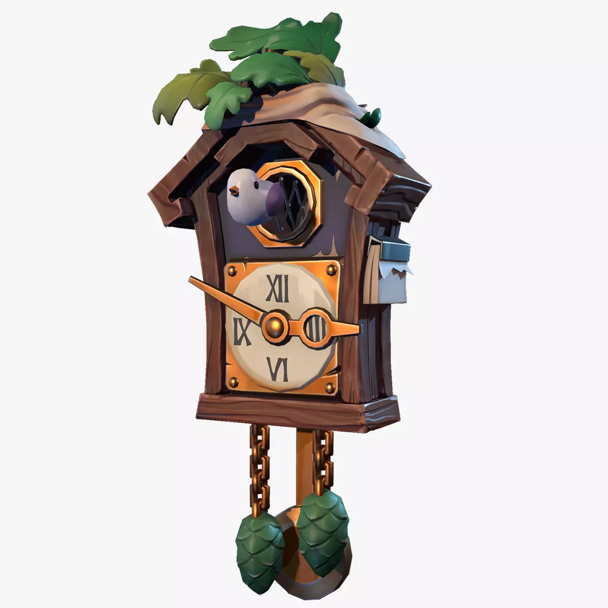 The Cuckoo Clock Low-poly 3D model_0