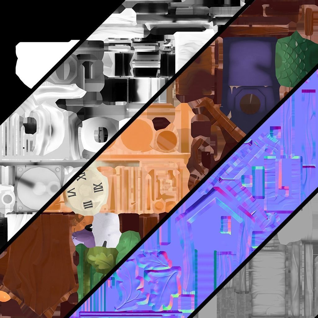 The Cuckoo Clock Low-poly 3D model_7