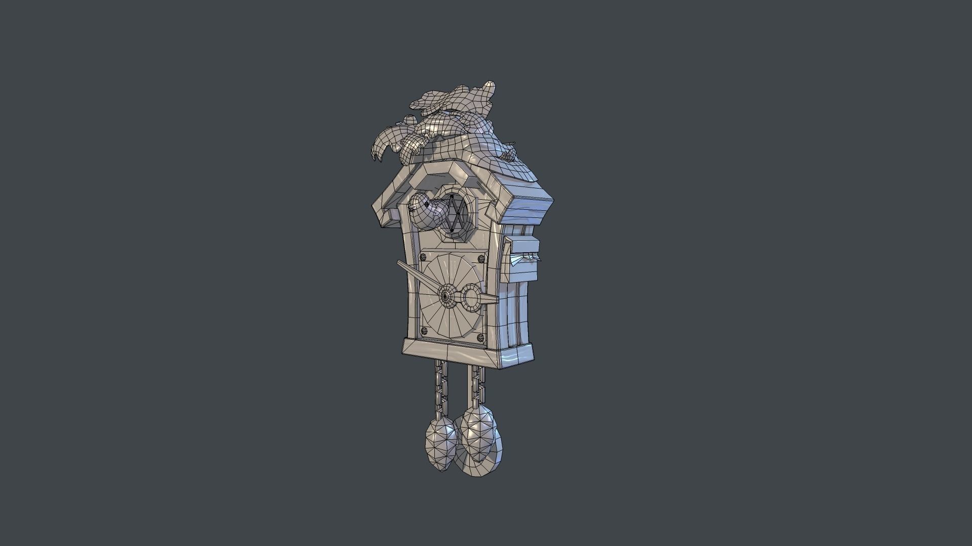 The Cuckoo Clock Low-poly 3D model_8