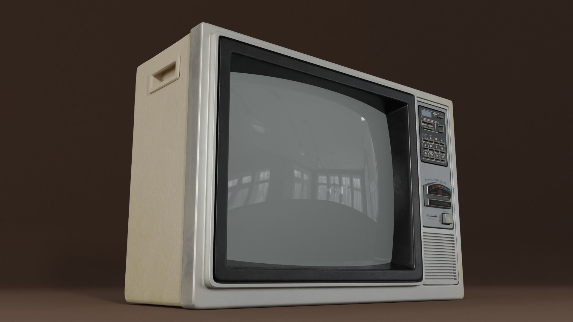 Old Retro Vintage TV  3D model_2