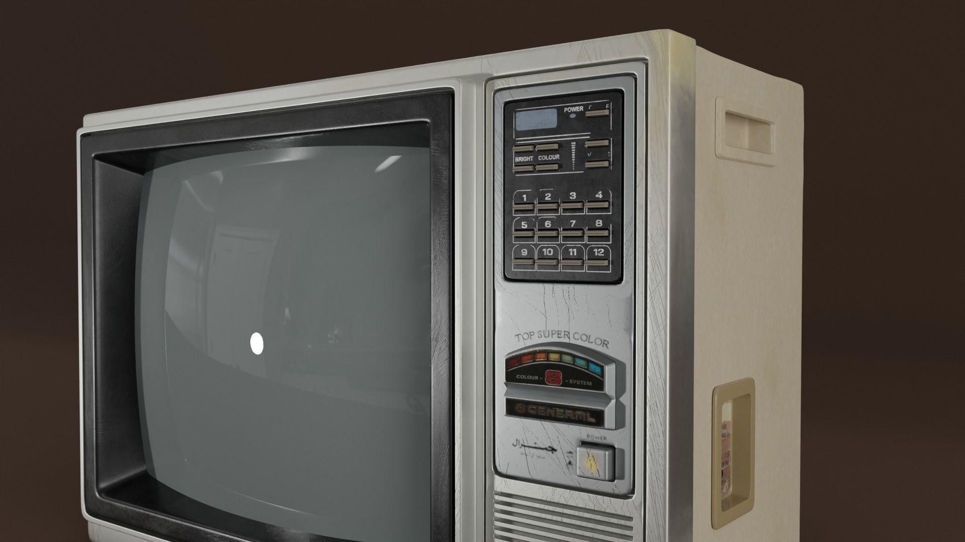 Old Retro Vintage TV  3D model_1