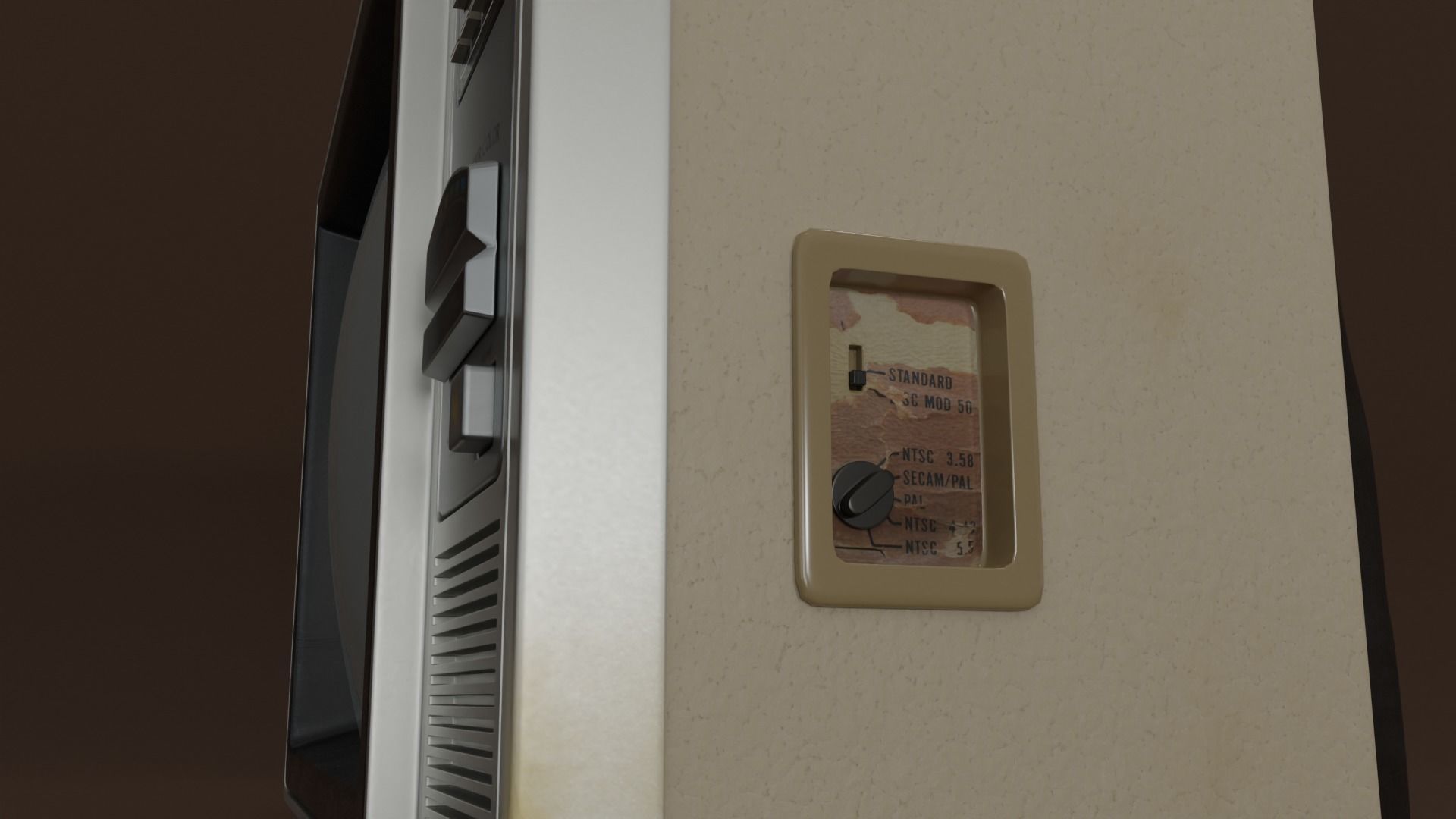 Old Retro Vintage TV  3D model_4