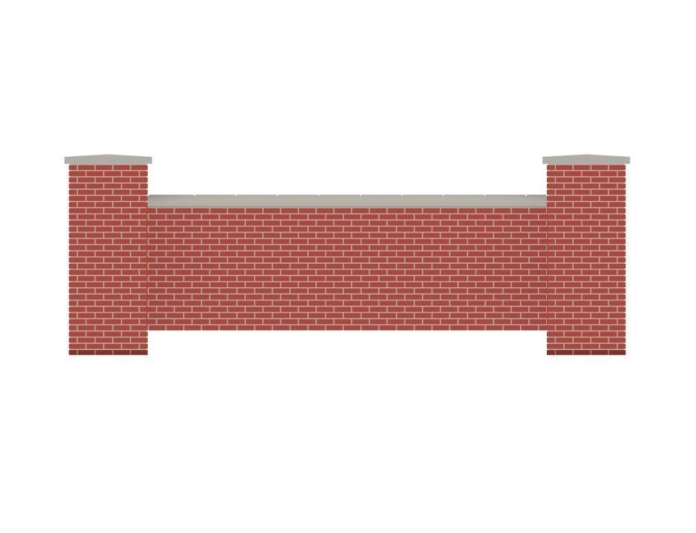 Model Railway - Bridge Parapet Wall - Various Lengths 3D print model_6