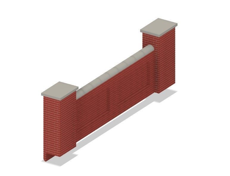 Model Railway - Bridge Parapet Wall - Various Lengths 3D print model_9