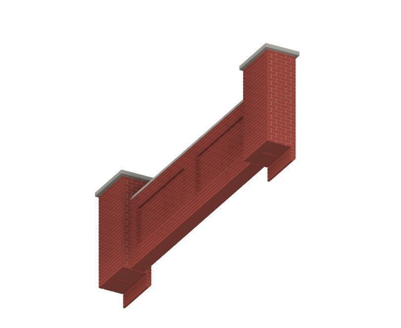 Model Railway - Bridge Parapet Wall - Various Lengths 3D print model_8
