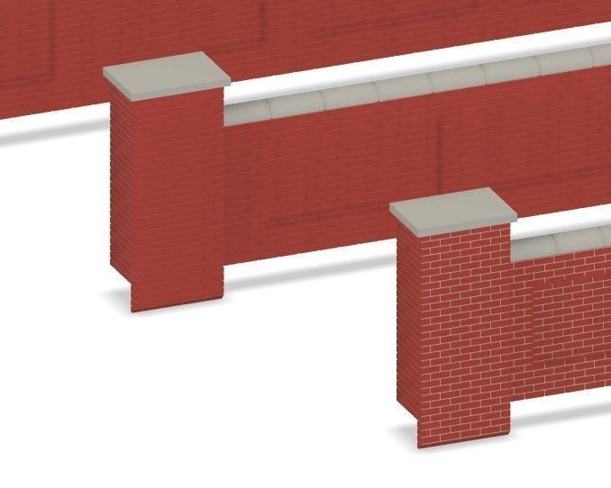 Model Railway - Bridge Parapet Wall - Various Lengths 3D print model_4
