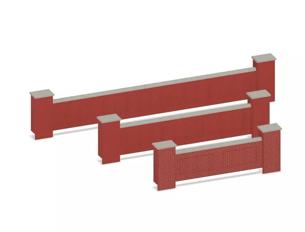 Model Railway - Bridge Parapet Wall - Various Lengths 3D print model_0