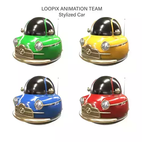 Stylized car 3d model Low-poly 3D model