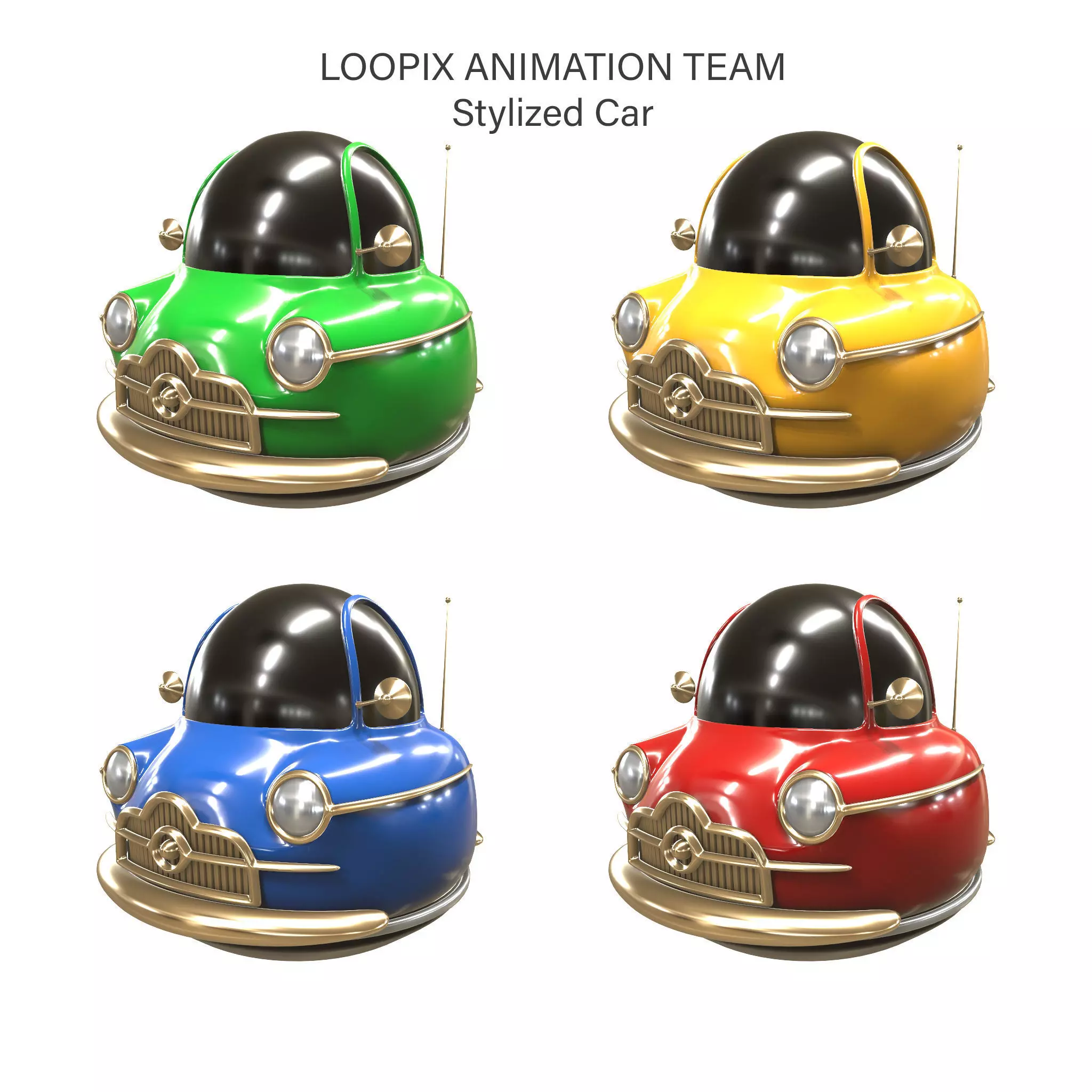 Stylized car 3d model Low-poly 3D model_0