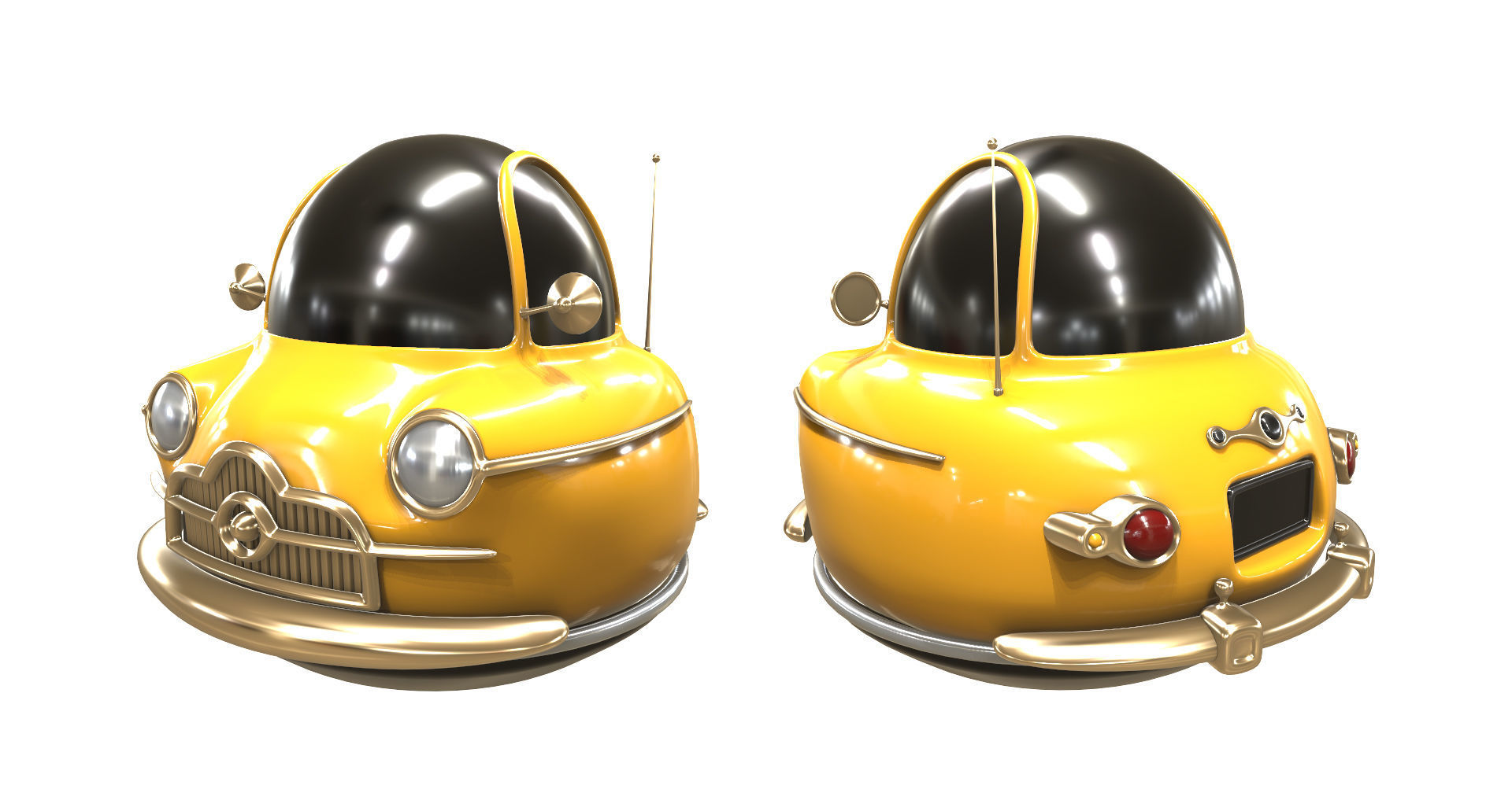 Stylized car 3d model Low-poly 3D model_6