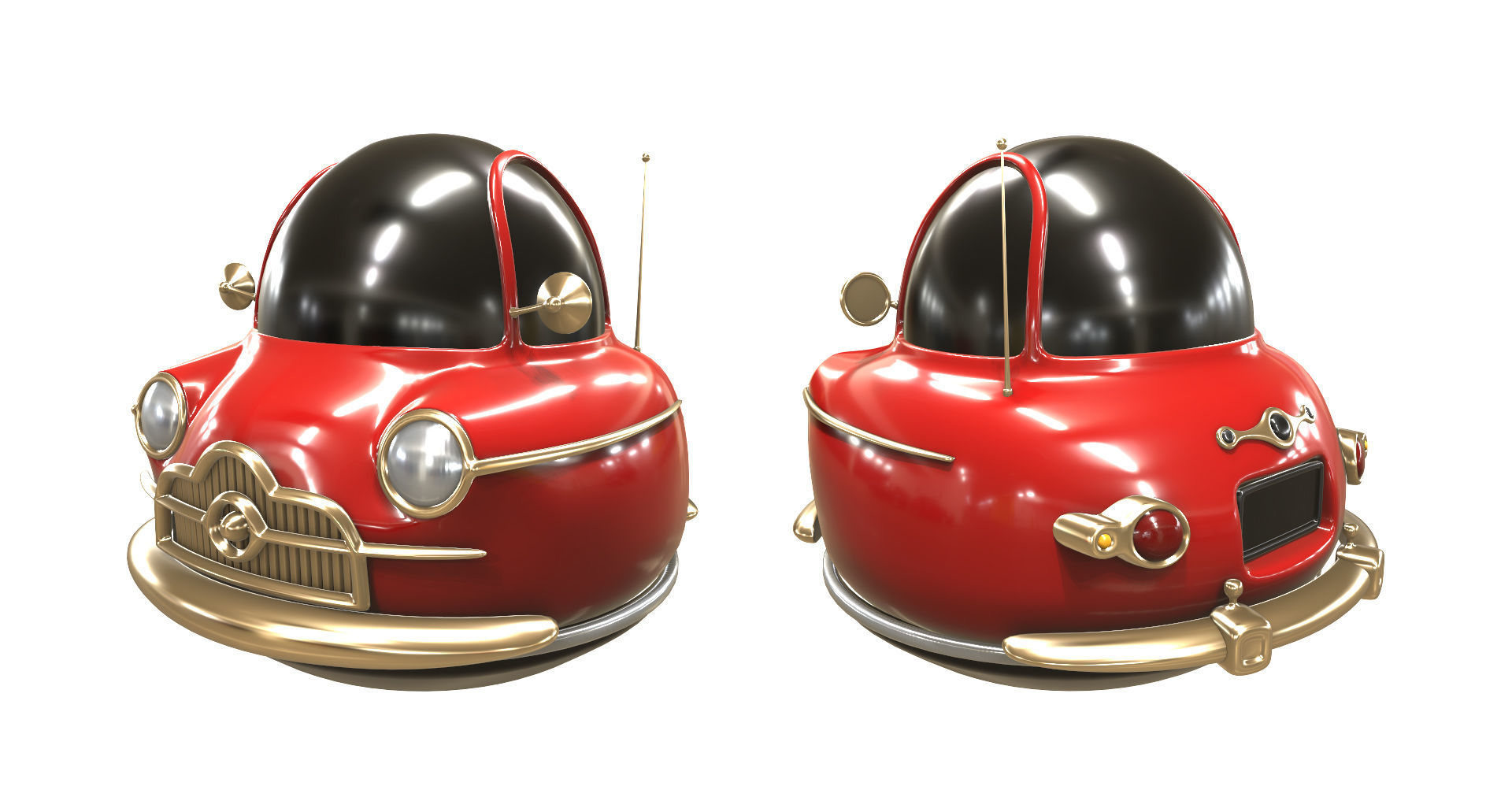 Stylized car 3d model Low-poly 3D model_3