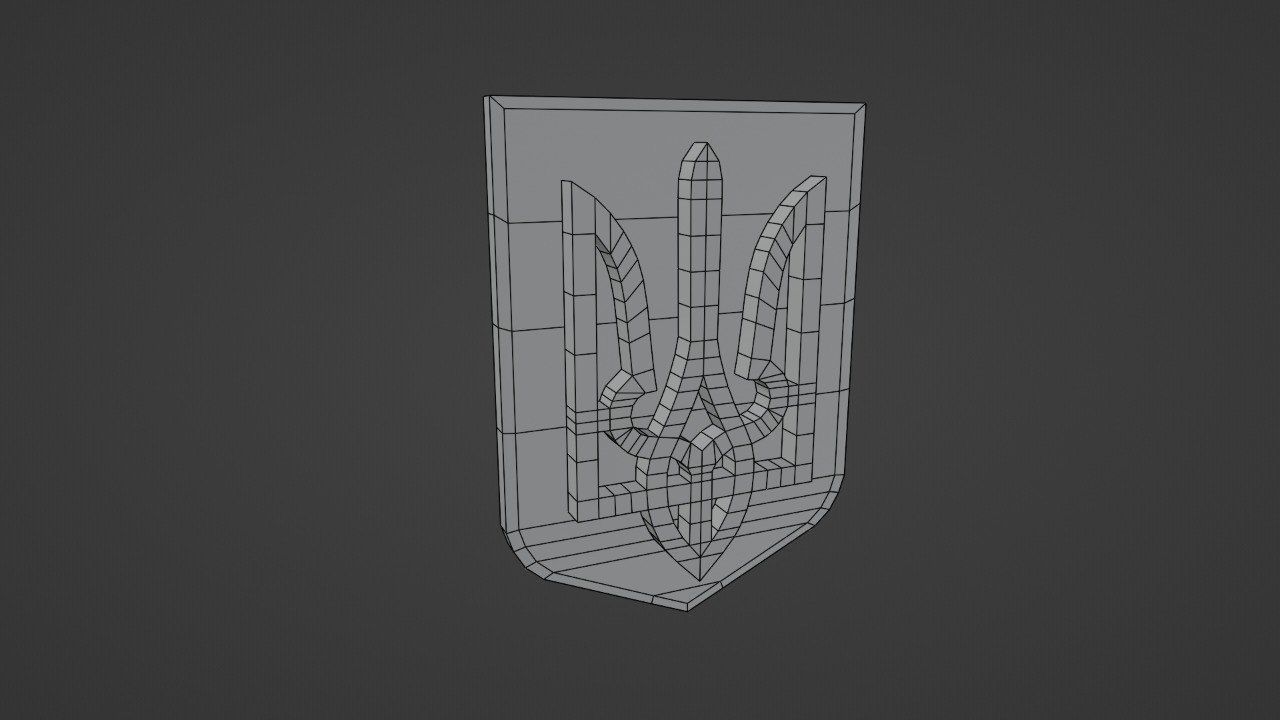 Ukrainian coat of arms 3D model_4