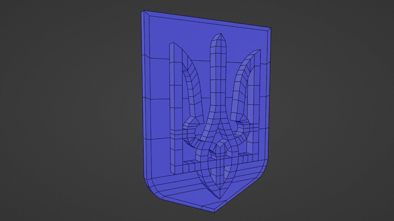 Ukrainian coat of arms 3D model_8