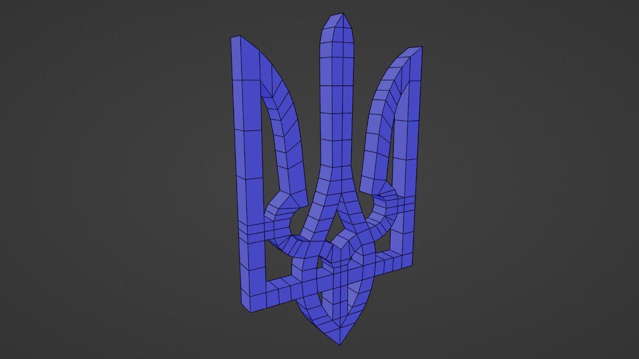 Ukrainian coat of arms 3D model_9