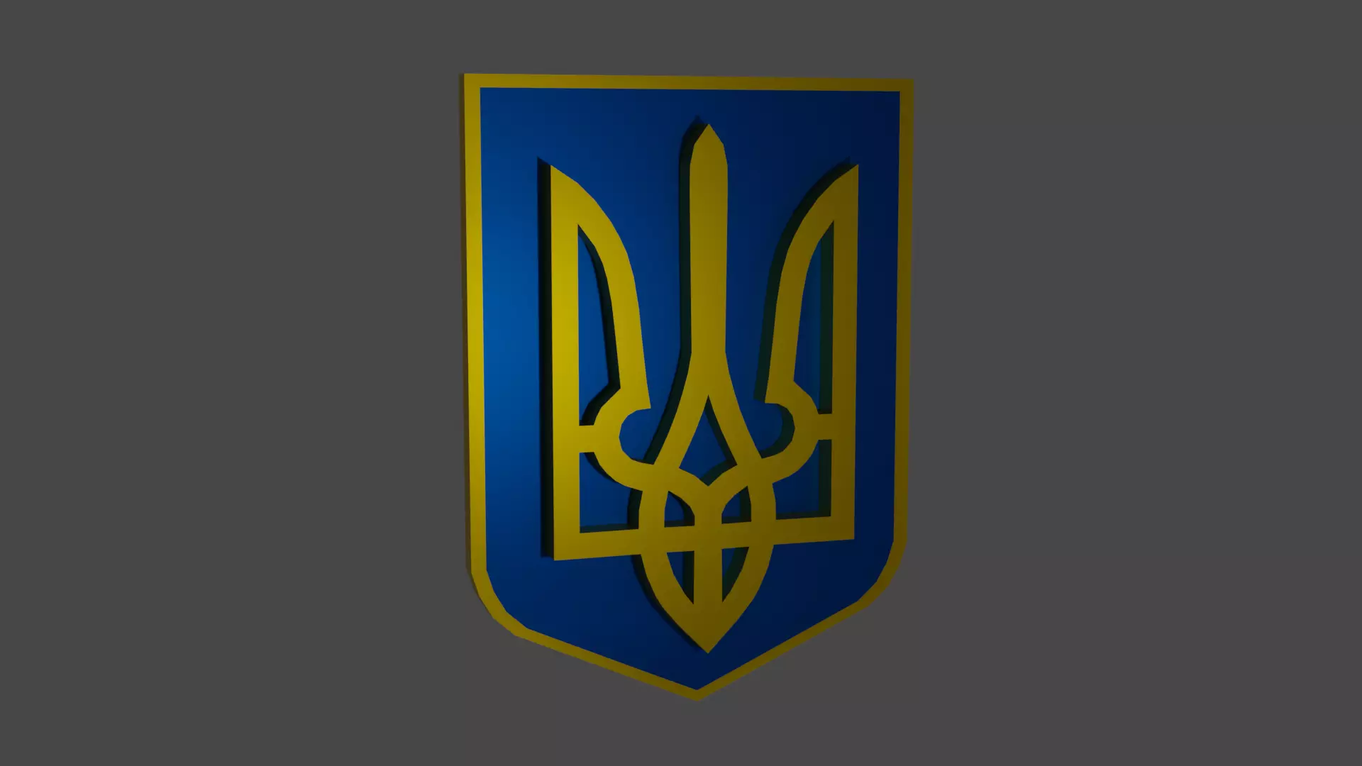 Ukrainian coat of arms 3D model_0