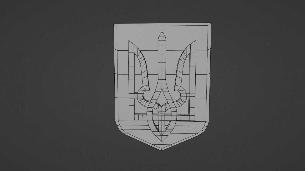 Ukrainian coat of arms 3D model_5
