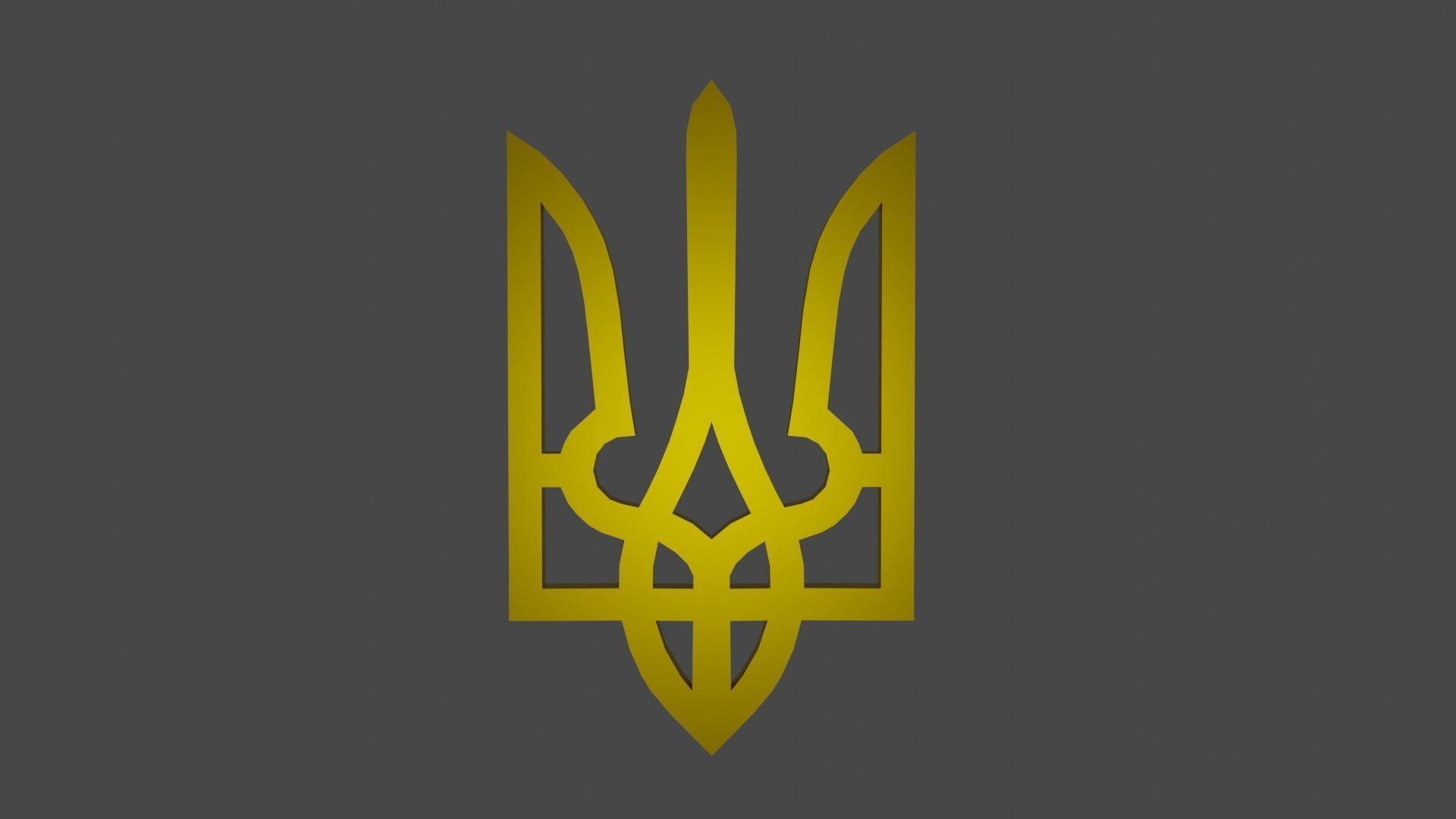 Ukrainian coat of arms 3D model_3