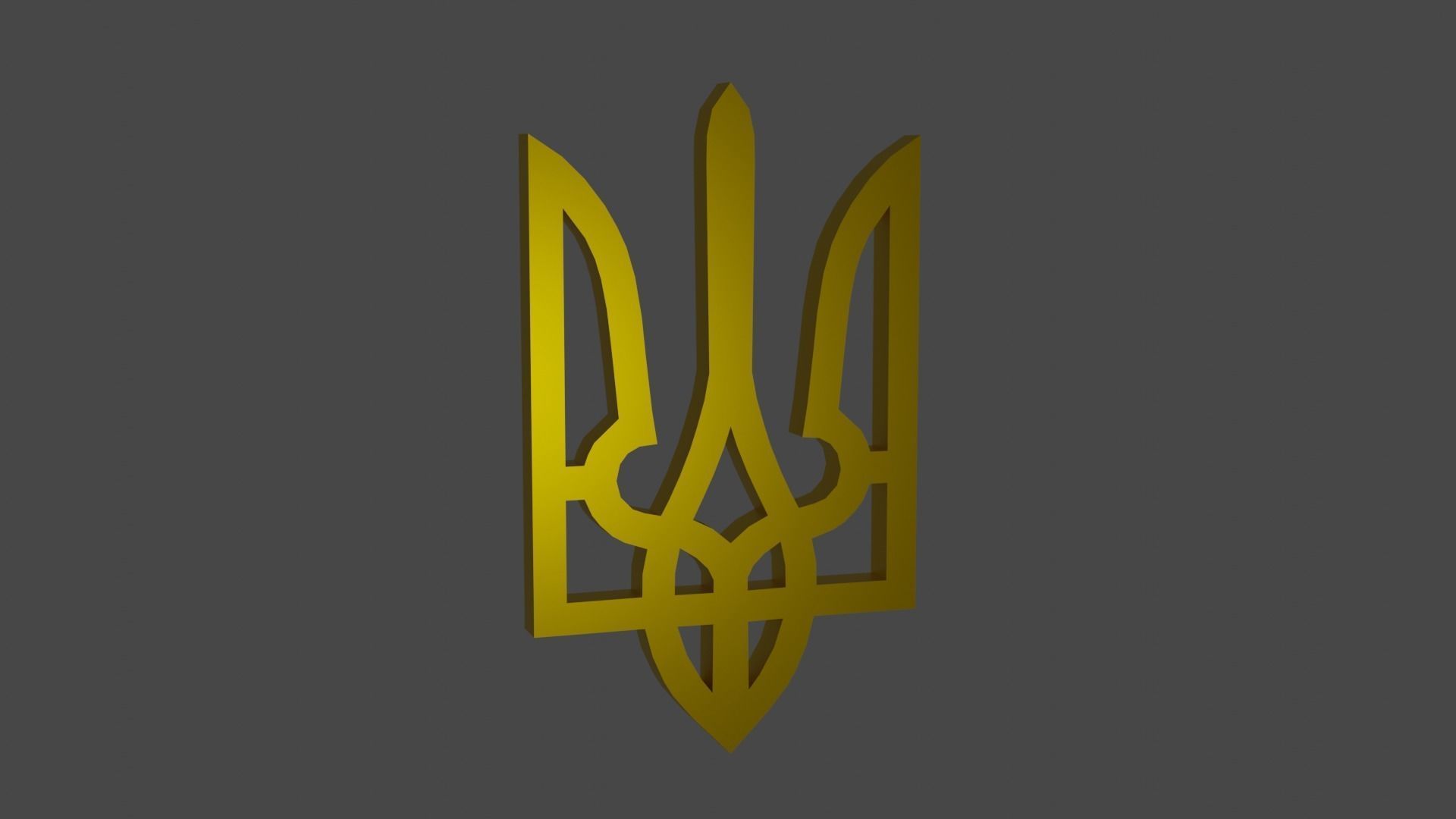 Ukrainian coat of arms 3D model_2