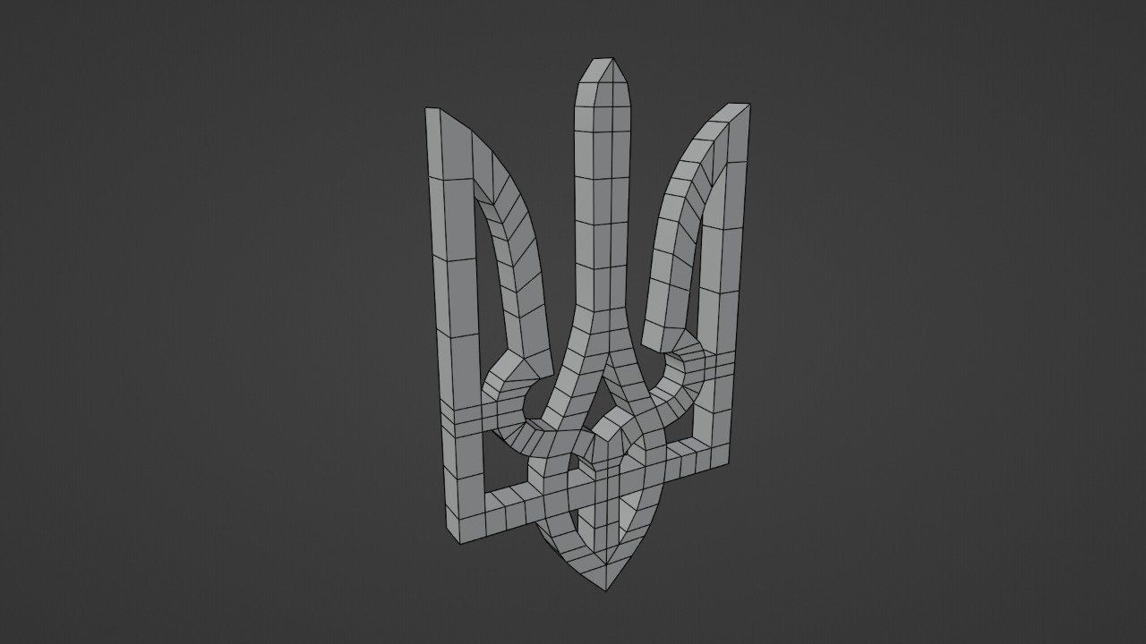 Ukrainian coat of arms 3D model_6
