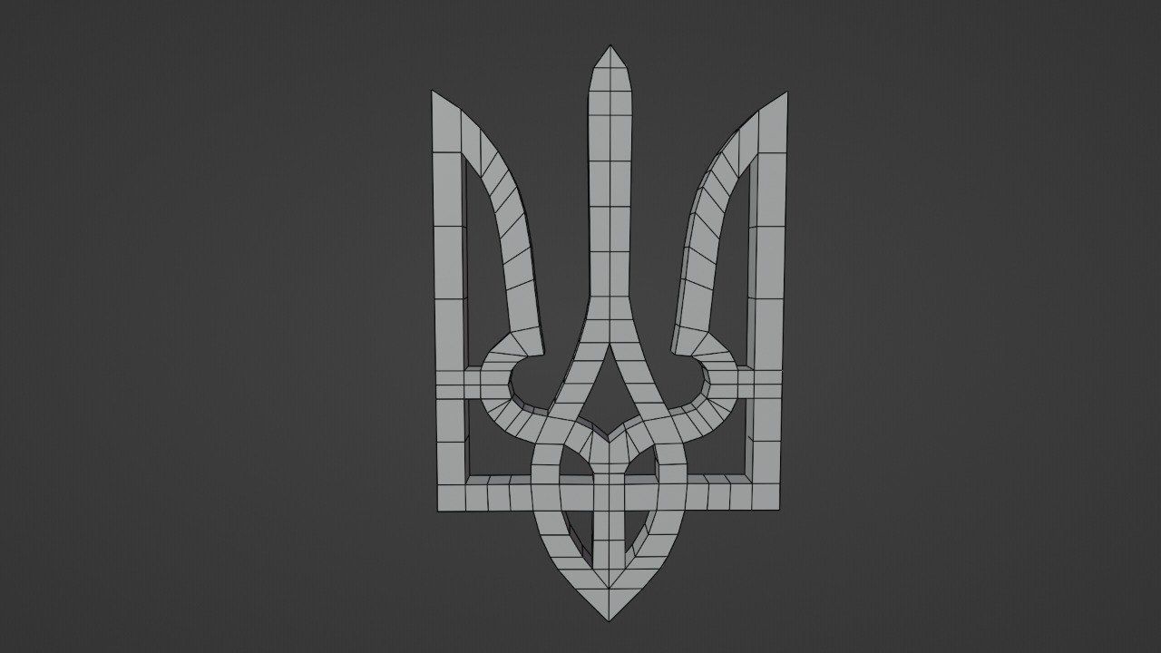 Ukrainian coat of arms 3D model_7