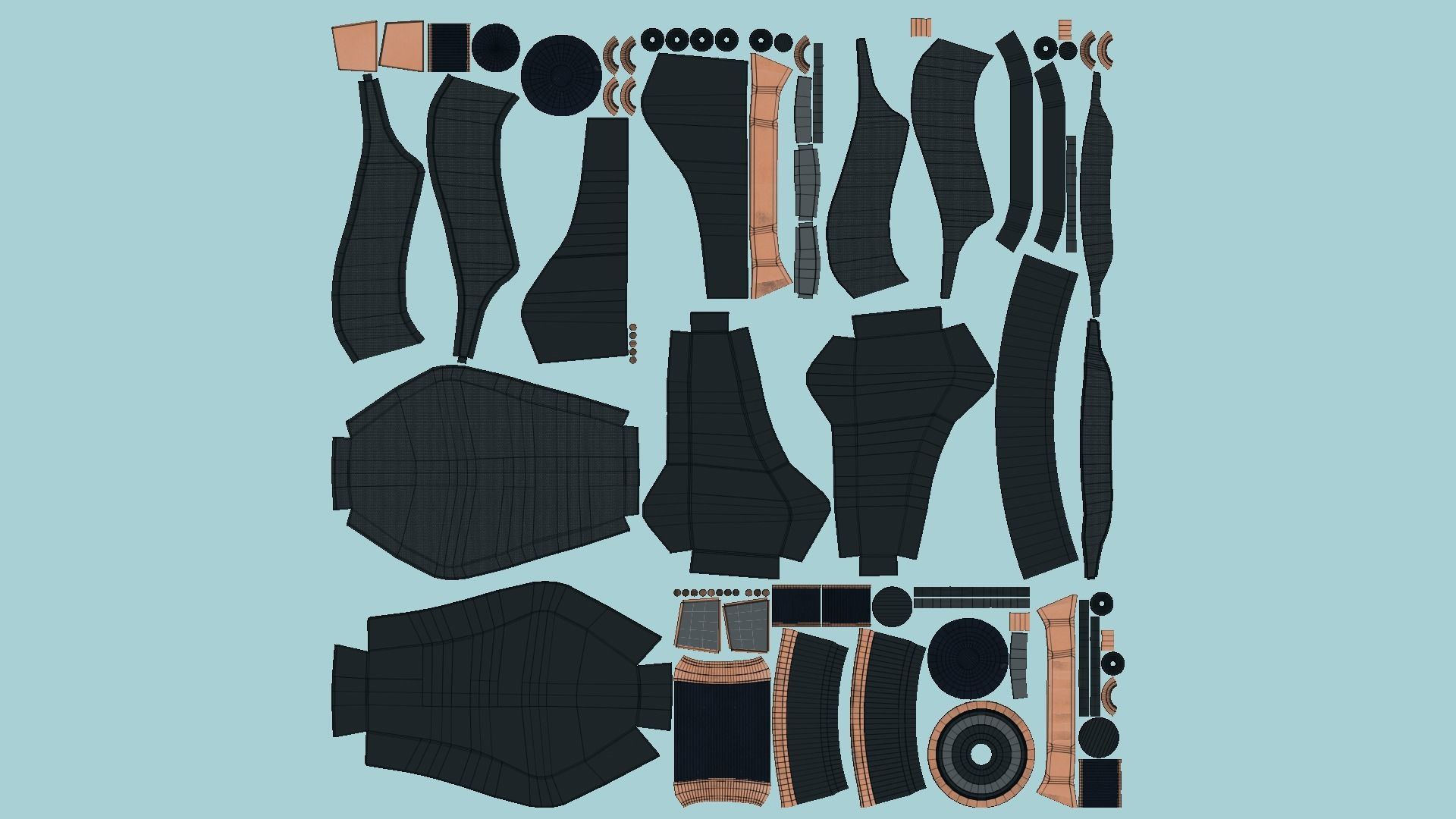 SciFi Backpack B01 Black Copper - Fashion Character Design Low-poly 3D model_5