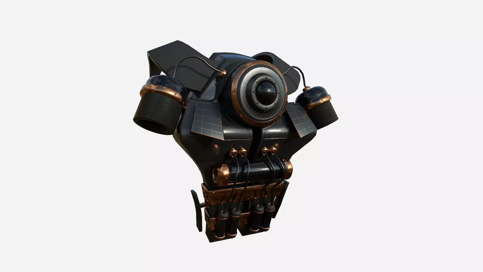 SciFi Backpack B01 Black Copper - Fashion Character Design Low-poly 3D model_0