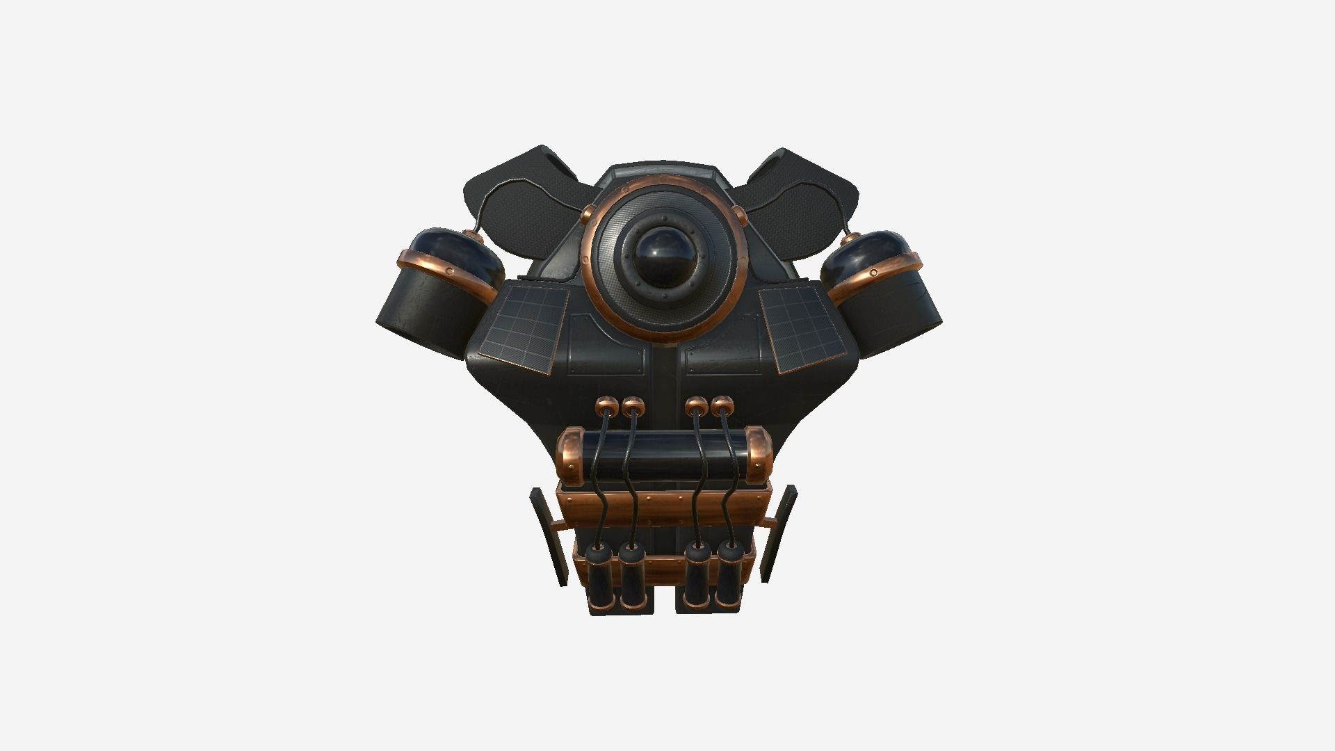 SciFi Backpack B01 Black Copper - Fashion Character Design Low-poly 3D model_1