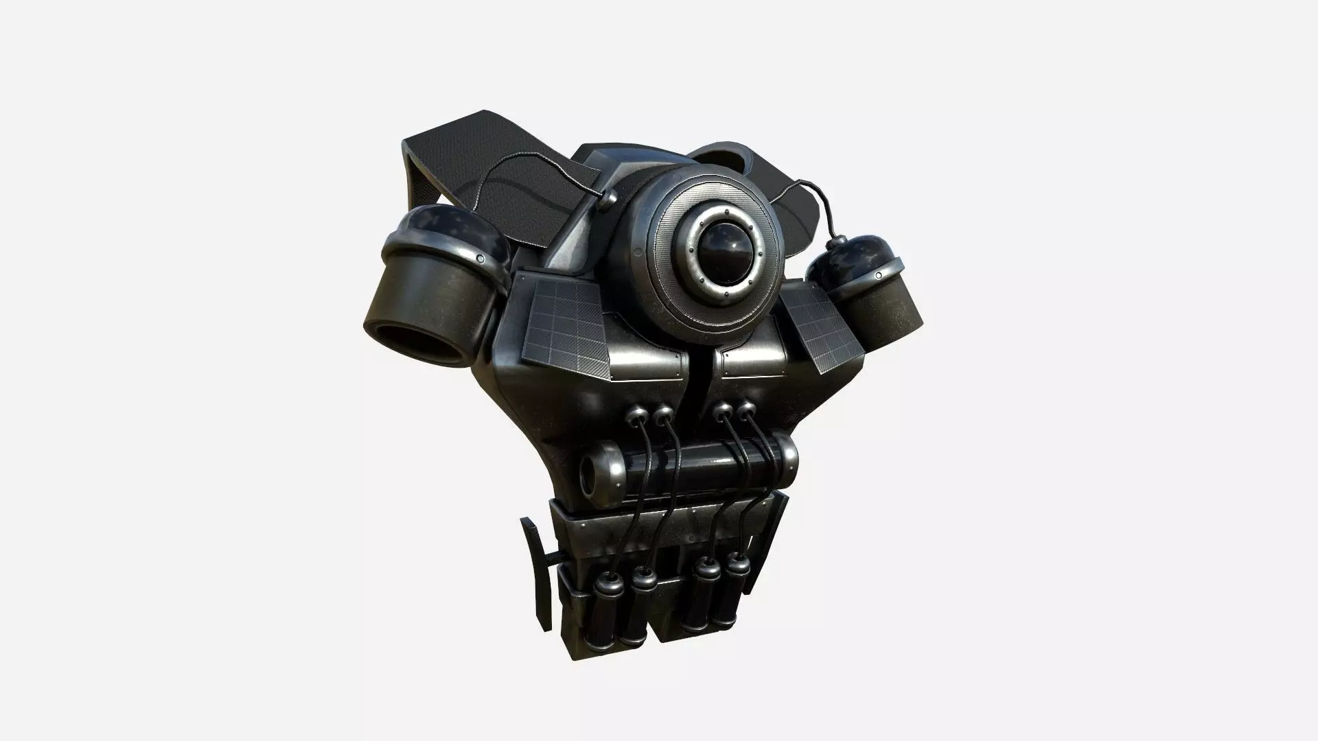 SciFi Backpack B02 Dark Steel - Fashion Character Design Low-poly 3D model_0