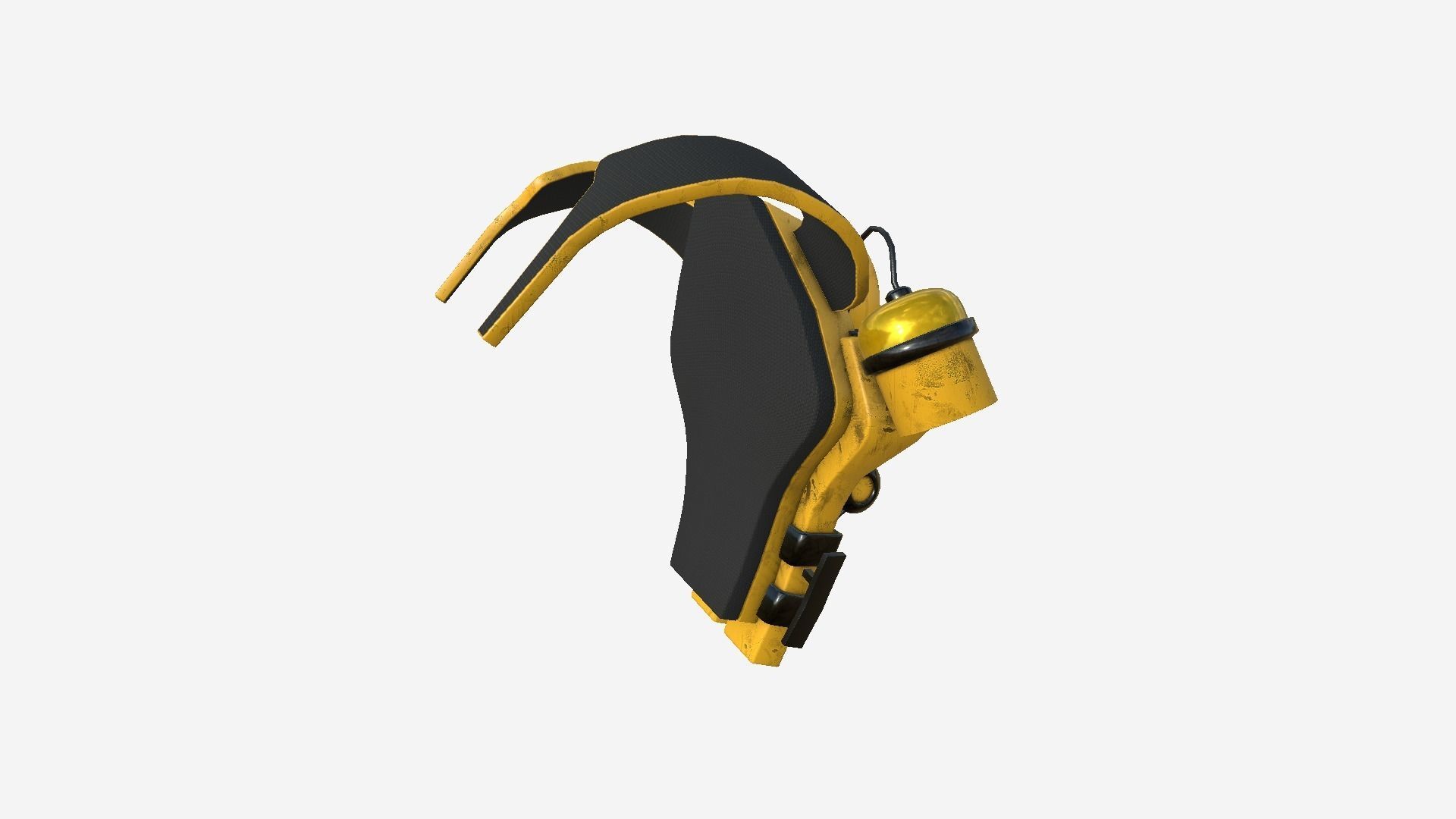 SciFi Backpack B03 Yellow Black - Fashion Character Design Low-poly 3D model_2