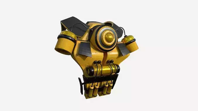 SciFi Backpack B03 Yellow Black - Fashion Character Design Low-poly 3D model