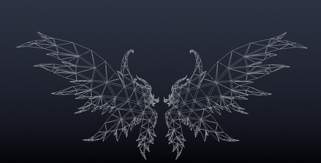 Dragon Wing Low-poly 3D model_7