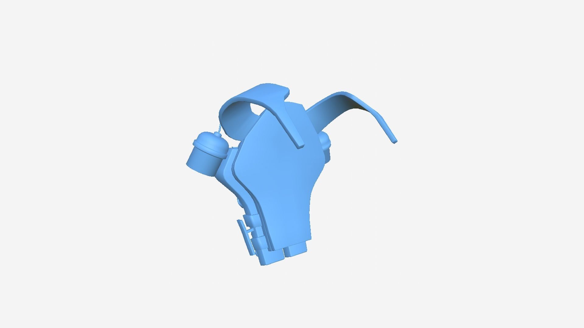 SciFi Backpack B04 White Blue - Fashion Character Design Low-poly 3D model_12