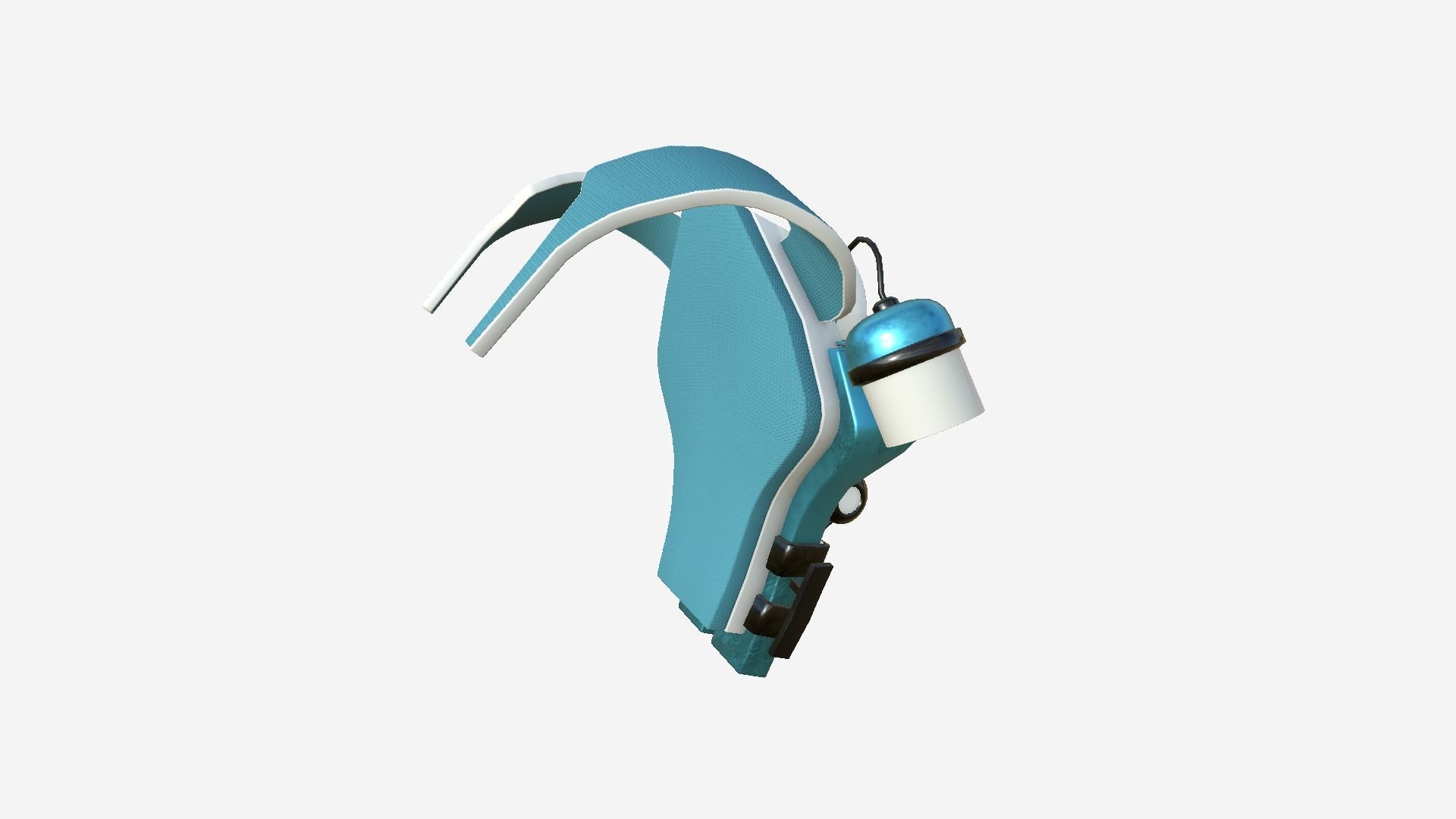 SciFi Backpack B04 White Blue - Fashion Character Design Low-poly 3D model_2