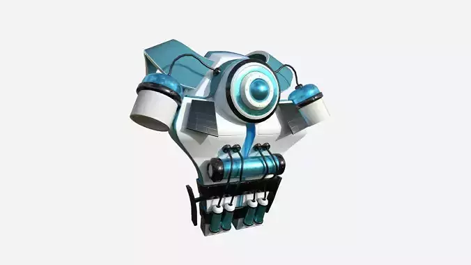 SciFi Backpack B04 White Blue - Fashion Character Design Low-poly 3D model