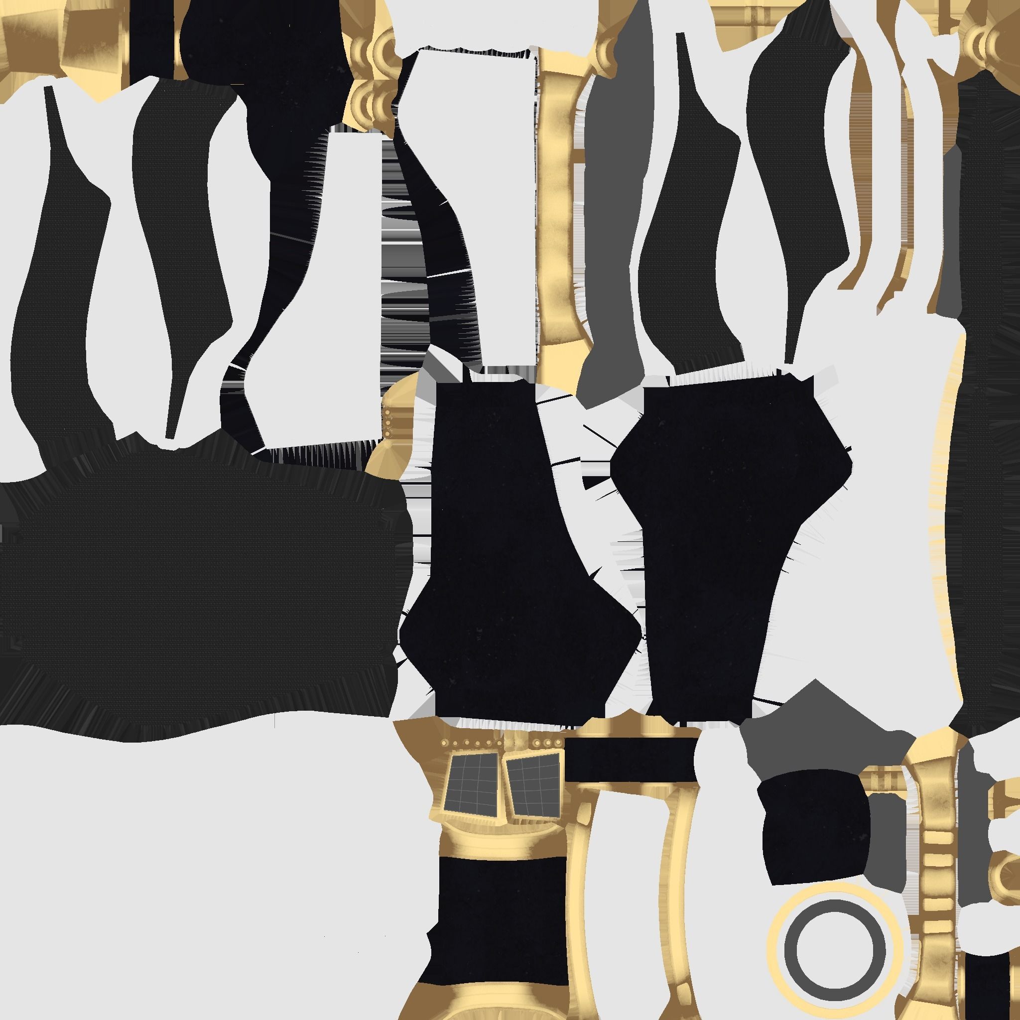 SciFi Backpack B05 White Gold - Fashion Character Design Low-poly 3D model_21