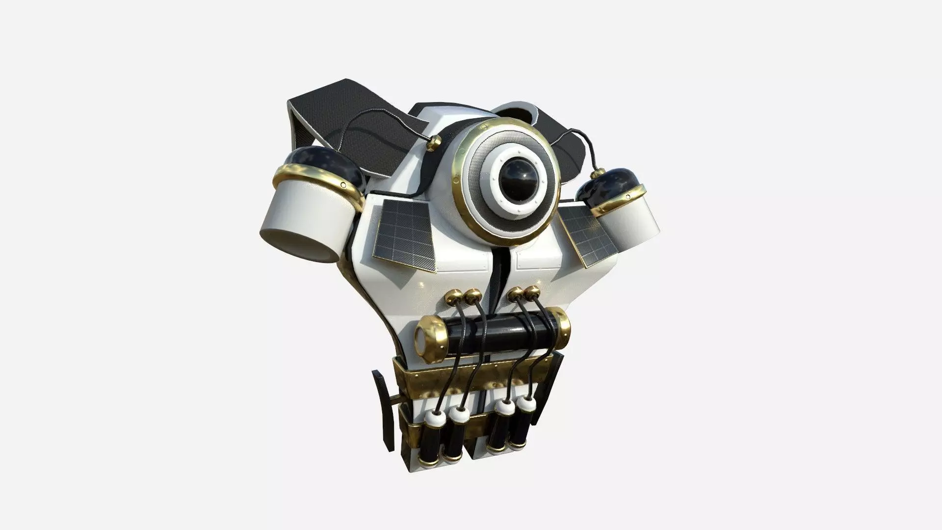 SciFi Backpack B05 White Gold - Fashion Character Design Low-poly 3D model_0