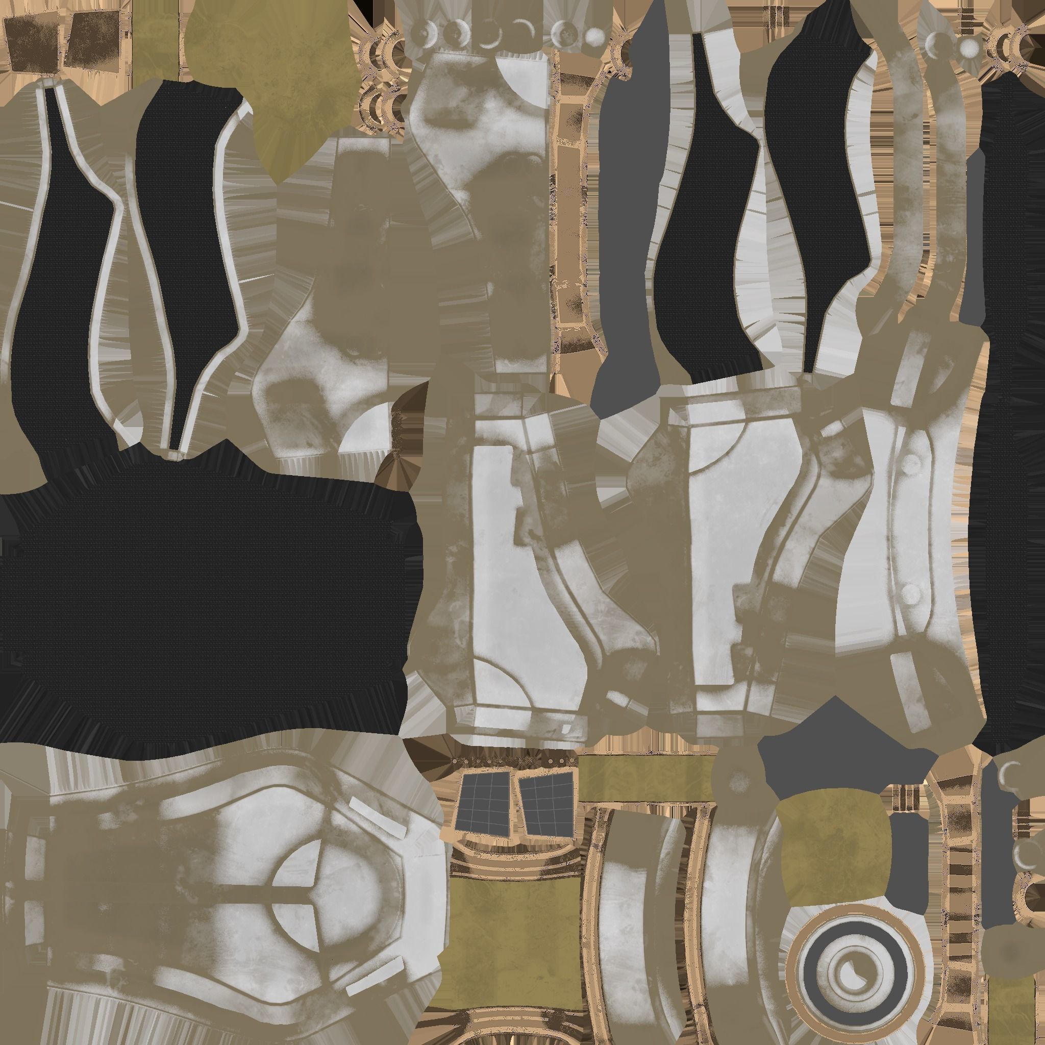 SciFi Backpack B06 White Bronze - Fashion Character Design Low-poly 3D model_21