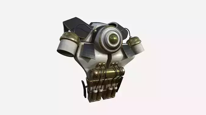SciFi Backpack B06 White Bronze - Fashion Character Design Low-poly 3D model