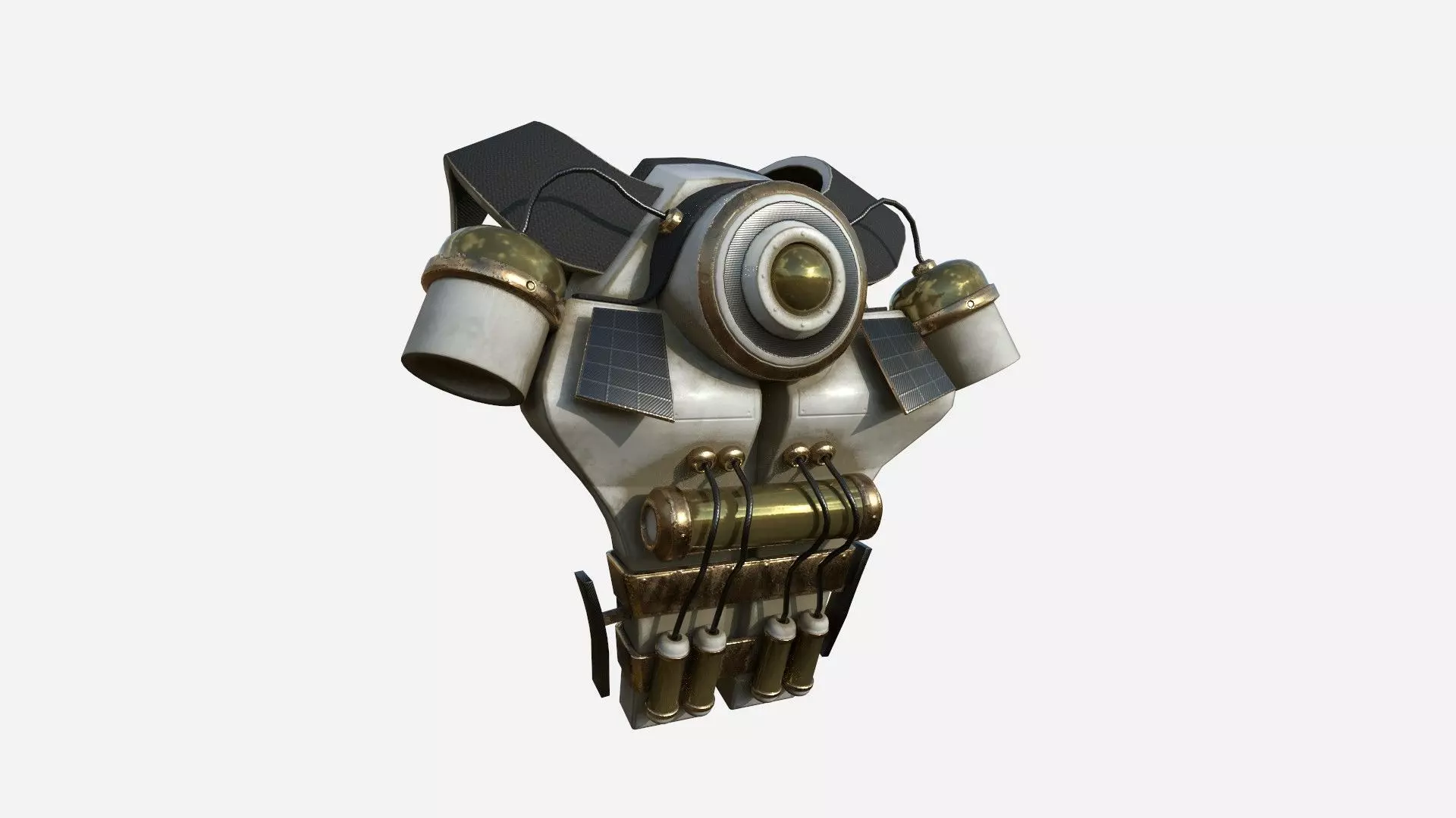 SciFi Backpack B06 White Bronze - Fashion Character Design Low-poly 3D model_0