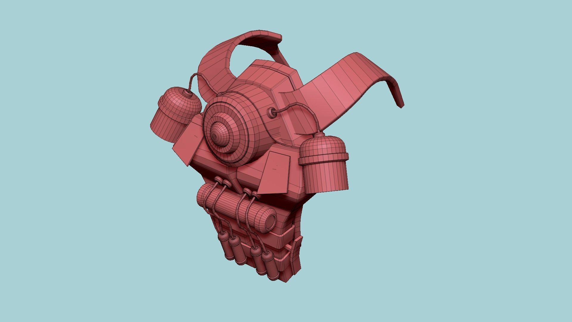 SciFi Backpack B06 White Bronze - Fashion Character Design Low-poly 3D model_18